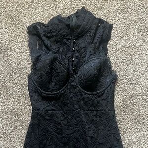 Elegant Black Lace Sleeveless Dress